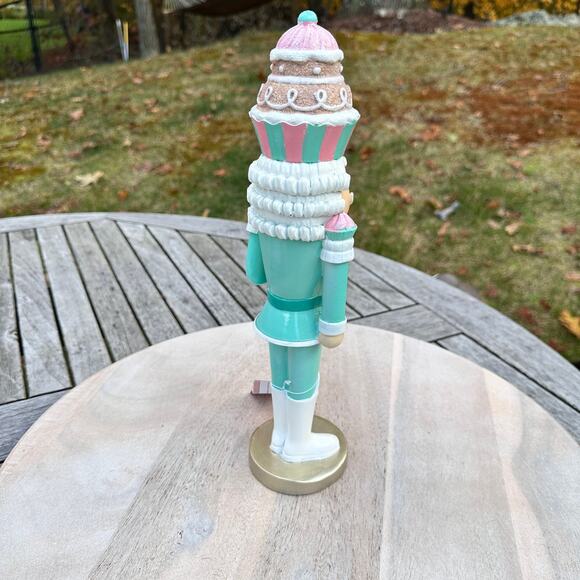 NEW Cupcakes and Cashmere Nutcracker 14” Mint Green Pink Pastel Christmas Decor - Picture 7 of 11